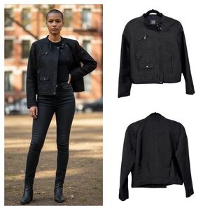 AX Armani Exchange Women’s size M Moto Biker Jacket Black